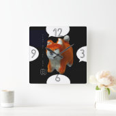 Shiba Puppy 3D Art Hund Jahr Name Square Wall Uhr (Zuhause)