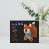 Shiba Puppy 3D Digital Art Chinesischer Hund Jahr Postkarte (Stehend Vorderseite)