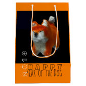 Shiba Puppy 3D Digital Art Dog Jahr 2018 MGift B3 Mittlere Geschenktüte (Rückseite)