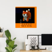 Shiba Puppy 3D Digital Art Dog Jahr 2018 S Poster (Heimbüro)