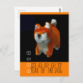 Shiba Puppy 3D Digital Art Dog Jahr 2018 V PostC Postkarte (Vorne/Hinten)