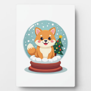 Shiba-Schneekugel Fotoplatte
