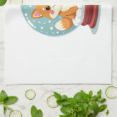 Shiba-Schneekugel Geschirrtuch (Gefaltet)