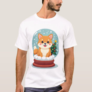 Shiba-Schneekugel T-Shirt