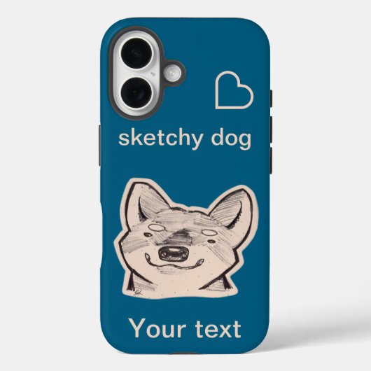 Shiba sketchy dog Case-Mate iPhone hülle (Rückseite)
