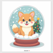 Shiba Snow Globe Aufkleber (Blatt)