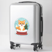 Shiba Snow Globe Aufkleber (Koffer)