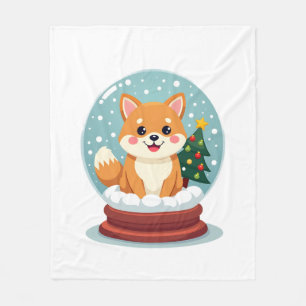 Shiba Snow Globe Fleecedecke
