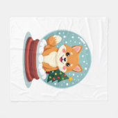 Shiba Snow Globe Fleecedecke (Vorderseite (Horizontal))
