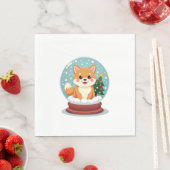 Shiba Snow Globe Serviette (Beispiel)