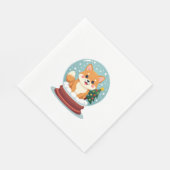 Shiba Snow Globe Serviette (Ecke)