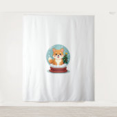 Shiba Snow Globe Wandteppich (Vorderseite)