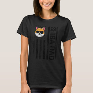 Shiba Vater American USA Flag Shiba Inu Eigentümer T-Shirt