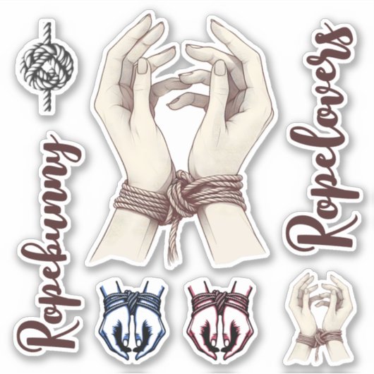 Shibari Sticker Set: Personalisieren Sie Ihre Leid (Vorderseite)