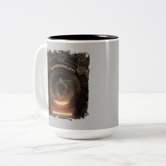 Shibarium Stargate Shiba Inu Portal Zweifarbige Tasse (Vorderseite Links)
