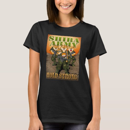 Shibarmy Shiba Inu Crypto Token Hodl Strong Protec T-Shirt (Vorderseite)
