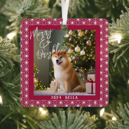 Shibas Urlaub | ASANOHA Japanisches Kimono-Muster Ornament Aus Metall