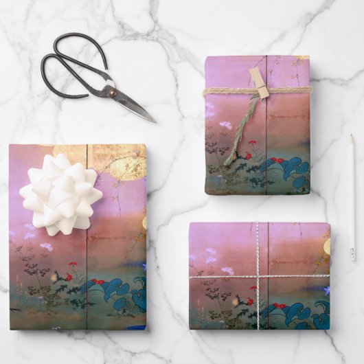 Shibata Zeshin Blume und Vögel der vier Jahreszeit Geschenkpapier Set (Vorderseite)