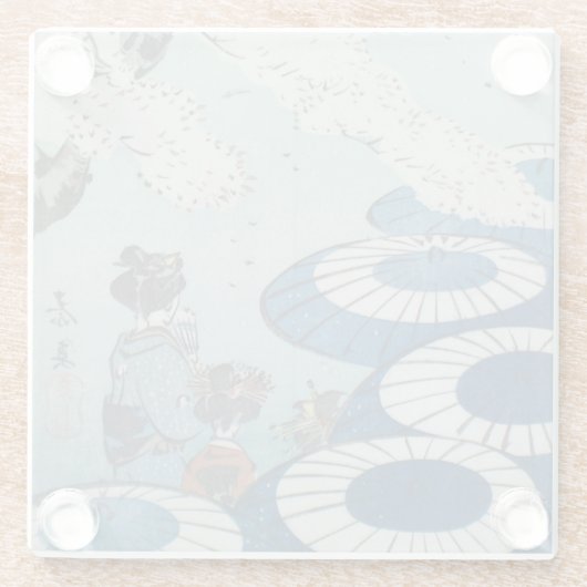 Shibata Zeshin's Cherry-Blossom-Frühling Glasuntersetzer (Rückseite)