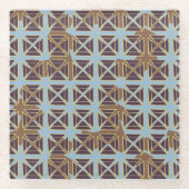 Shibori Abstrakt Art Muster Decoder Glas Untersetz Glasuntersetzer (Vorderseite)