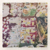 Shibori Abstrakt Art Muster Decoder Glas Untersetz Glasuntersetzer (Vorderseite)