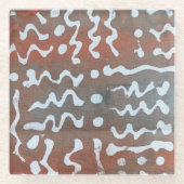 Shibori Abstrakt Art Muster Decoder Glas Untersetz Glasuntersetzer (Vorderseite)