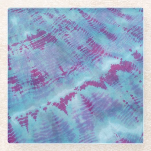 Shibori Abstrakt Art Muster Decoder Glas Untersetz Glasuntersetzer (Vorderseite)