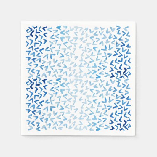 Shibori-blaues Wasserfarben-Markierungsmuster auf Serviette (Vorderseite)