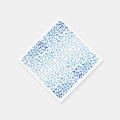 Shibori-blaues Wasserfarben-Markierungsmuster auf Serviette (Ecke)