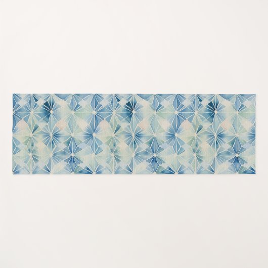 Shibori Blue Gefärbte Krawatte Japan Traditionelle Yogamatte (Vorderseite (Horizontal))