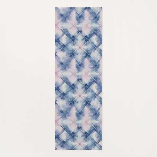 Shibori Blue Gefärbte Krawatte Japan Traditionelle Yogamatte (Rückseite)