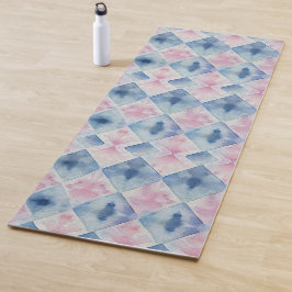 Shibori Blue Gefärbte Krawatte Japan Traditionelle Yogamatte