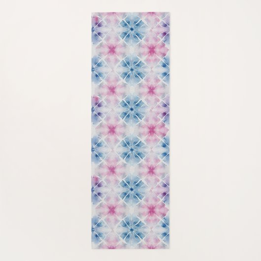 Shibori Blue Gefärbte Krawatte Japan Traditionelle Yogamatte (Rückseite)