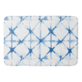 Shibori Blue Gefärbte Krawatte Triangle Bath Mat Badematte (Vorderseite)