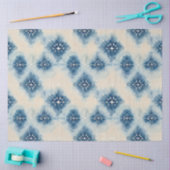 Shibori Blue Japanisch Textile Art Nr. 11 Seidenpapier (Basteln)