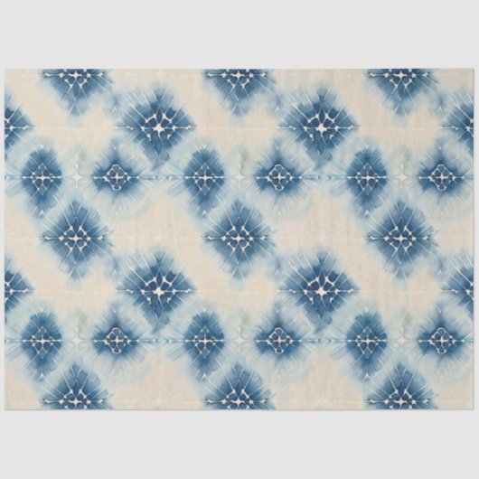 Shibori Blue Japanisch Textile Art Nr. 11 Seidenpapier (Vorderseite)