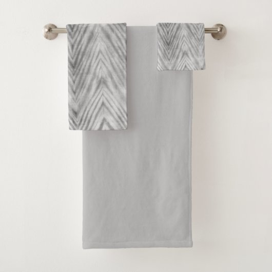 Shibori Dye Gray Zickzack Boho Badetücher Set (Insitu)