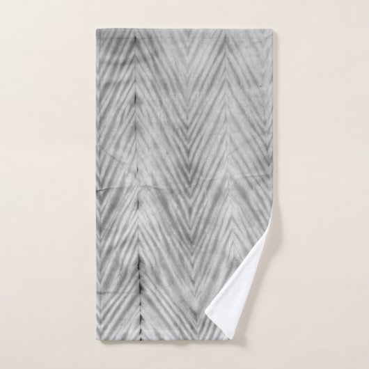 Shibori Dye Gray Zickzack Boho Badetücher Set (Handtuch)