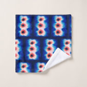 Shibori Gefärbte Krawatte Blue Boho Badetücher Set (Waschlappen)