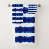Shibori Gefärbte Krawatte Blue Boho Badetücher Set (Insitu)