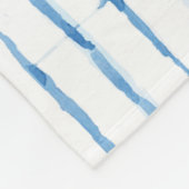 Shibori Gefärbte Krawatte Blue Line Muster Fleece  (Ecke)