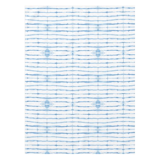 Shibori Gefärbte Krawatte Blue Line Muster Tablecl Tischdecke (Vorderseite)