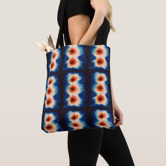 Shibori Gefärbte Krawatte Fabric Muster Boho Tasche (Von Nahem)