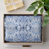 Shibori Gefärbte Krawatte Indigo Blue White Asian  Seidenpapier (Geschenk)