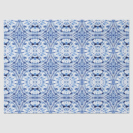 Shibori Gefärbte Krawatte Indigo Blue White Asian  Seidenpapier