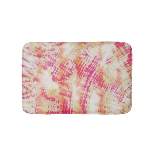 Shibori Gefärbte Krawatte Pink Orange Badematte (Vorderseite)