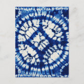Shibori Gefärbte Krawatte South Seas Indigo Batik Postkarte (Vorderseite)