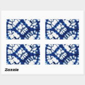 Shibori Gefärbte Krawatte South Seas Indigo Batik Rechteckiger Aufkleber (Blatt)