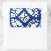 Shibori Gefärbte Krawatte South Seas Indigo Batik Rechteckiger Aufkleber (Tasche)