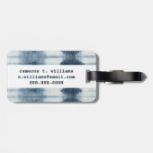 Shibori Indigio Print Gepäckanhänger (Rückseite horizontal)